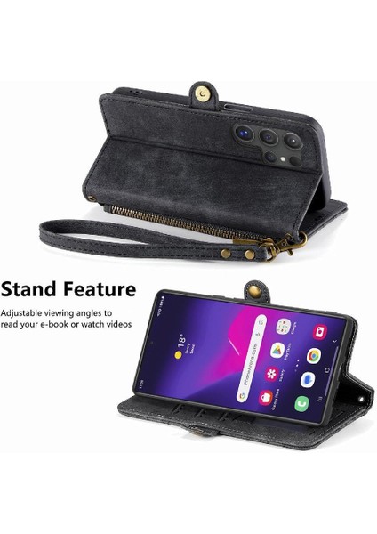 Samsung Galaxy S24 Için Flip Case Ultra Deri Kılıf Darbeye Basit (Yurt Dışından) modelleri