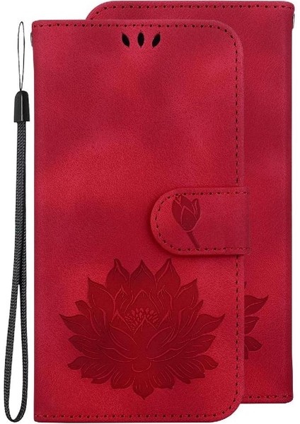 Motorola Kenar 50 Pro Kickstand Kabartma Lotus Çiçek Cüzdan Için Flip Case (Yurt Dışından)