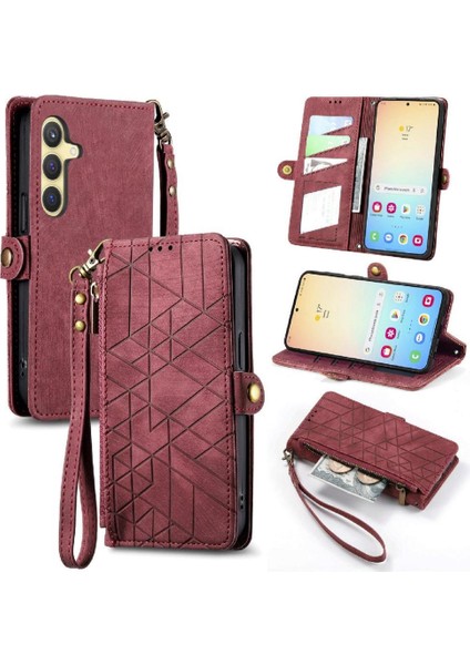 Samsung Galaxy S24 Artı Darbeye Deri Kılıf Için Flip Case Cüzdan Flip (Yurt Dışından)
