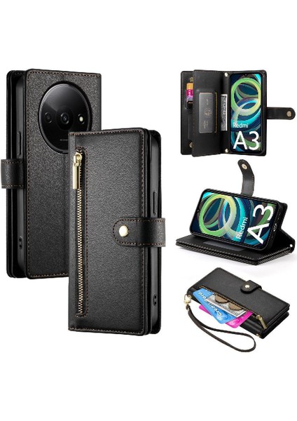 Xiaomi Redmi A3 Için Flip Case Çok Fonksiyonlu Kart Yuvaları Cüzdan Kickstand (Yurt Dışından) fiyatları