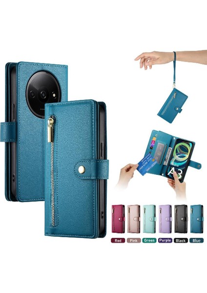 Xiaomi Redmi A3 Için Flip Case Çok Fonksiyonlu Kart Yuvaları Cüzdan Kickstand (Yurt Dışından) modelleri
