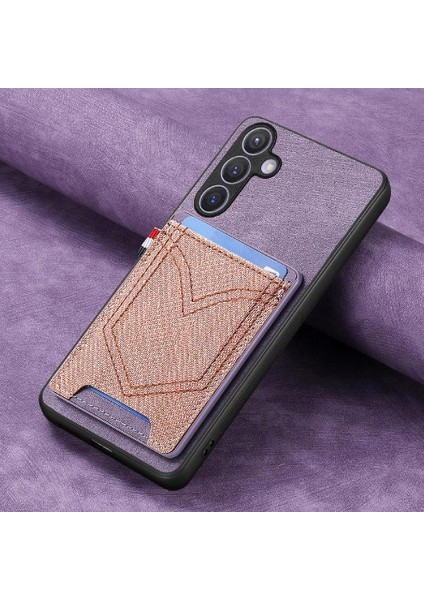 Samsung Galaxy S24 Kot Cep Tasarım Crad Yuvası Manyetik Araba (Yurt Dışından) modelleri