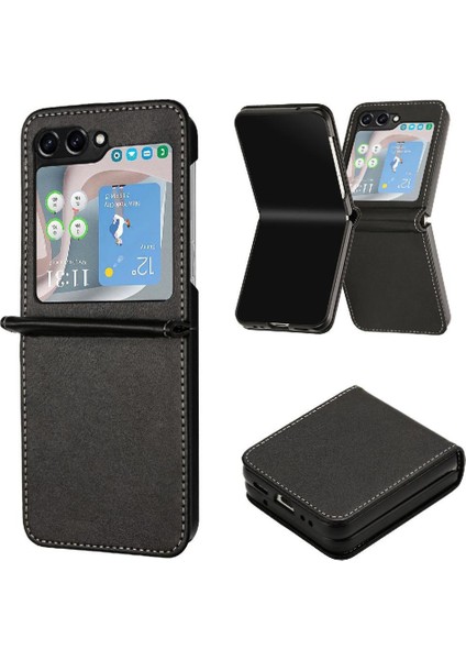 Manyi Mall Samsung Galaxy Z Flip 6 5g Için Flip Case Kart Yuvası ile Pu Deri ile (Yurt Dışından)