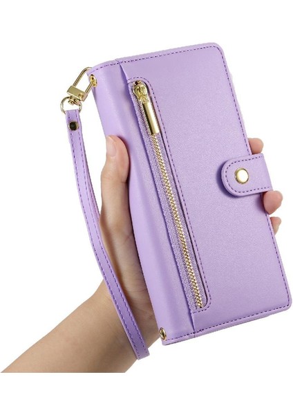 Oppo A3 Pro 5g Bilek Kayışı Cüzdan Bölmesi Kickstand Kart Için Flip Case (Yurt Dışından)