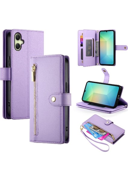 Samsung Galaxy A06 Cüzdan Bölmesi Bilek Kayışı Kart Yuvaları Için Flip Case (Yurt Dışından)