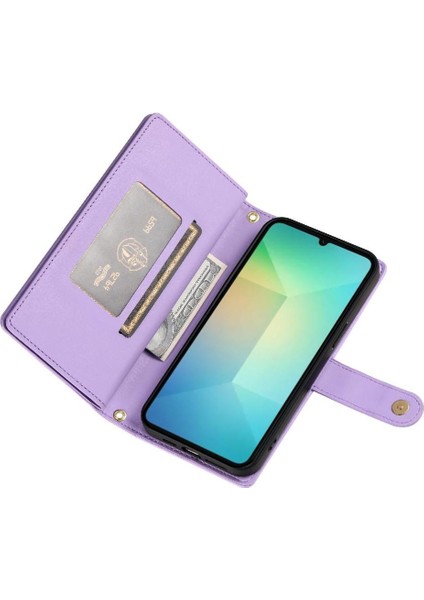 Samsung Galaxy A06 Cüzdan Bölmesi Bilek Kayışı Kart Yuvaları Için Flip Case (Yurt Dışından)
