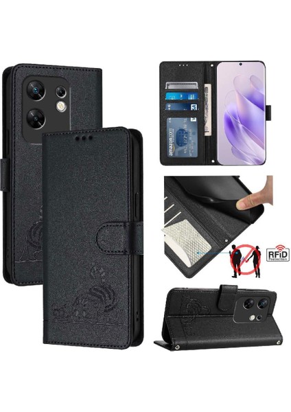 Infinix Sıfır 30 4g Kart Yuvası Tutucu Için Kılıf Kickstand Cüzdan Kapak Çevirin (Yurt Dışından)