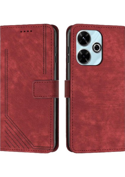 Xiaomi Poco M6 4g Kart Ekleme Cüzdan Pu Deri Için Flip Case (Yurt Dışından)