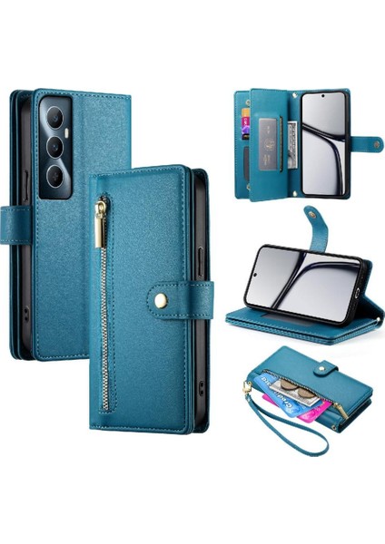 Realme C65 4g Bilek Kayışı Çok Fonksiyonlu Kart Yuvaları Cüzdan Için Flip Case (Yurt Dışından)