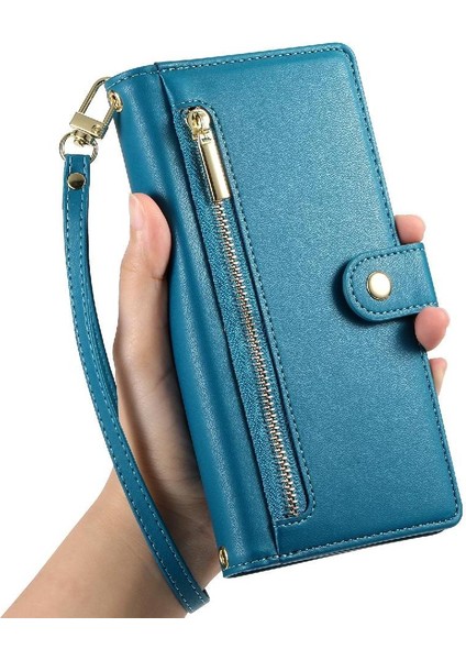 Realme C65 4g Bilek Kayışı Çok Fonksiyonlu Kart Yuvaları Cüzdan Için Flip Case (Yurt Dışından)
