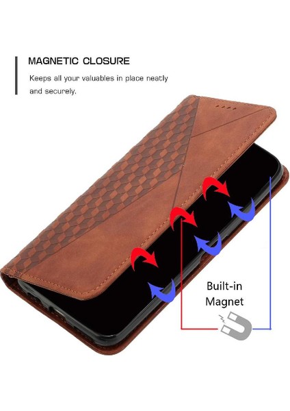 Xiaomi Poco M6 4g Pu Deri Cüzdan Kickstand Kart Için Flip Case (Yurt Dışından)