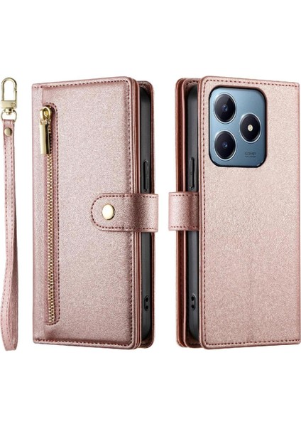 Realme C61 Standı Çok Fonksiyonlu Cüzdan Crossbody Kayışı Için Flip Case (Yurt Dışından)