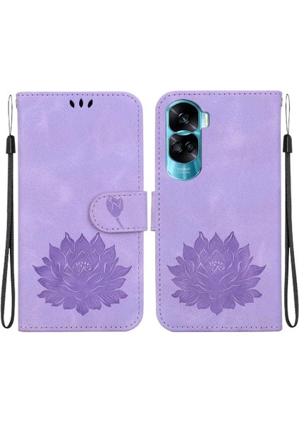 Onur 90 Lite Cüzdan Kickstand Manyetik Kickstand Kabartma Için Flip Case (Yurt Dışından)