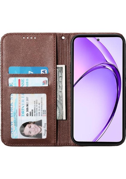 Oppo A3 Pro Için Flip Case Standı Günlük Kullanım Cüzdan El Kayışı Eşkenar Dörtgen Şekli (Yurt Dışından)