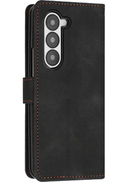 Samsung Galaxy Z Için Telefon Kılıfı Fold 6 5g Kart Yuvası Kickstand Deri (Yurt Dışından)