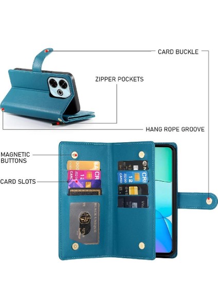 Xiaomi Redmi 13 Için Flip Case Standı Cüzdan Çok Fonksiyonlu Iş (Yurt Dışından)