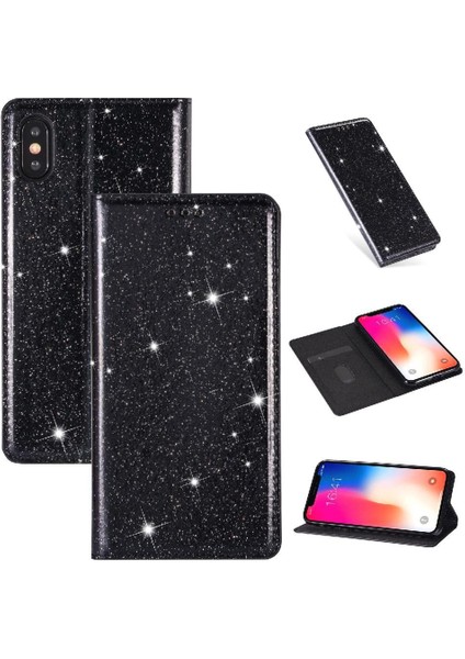 IPhone Xs Max Pu Deri Flip Case Cüzdan Kart Için Glitter Flip Case (Yurt Dışından)