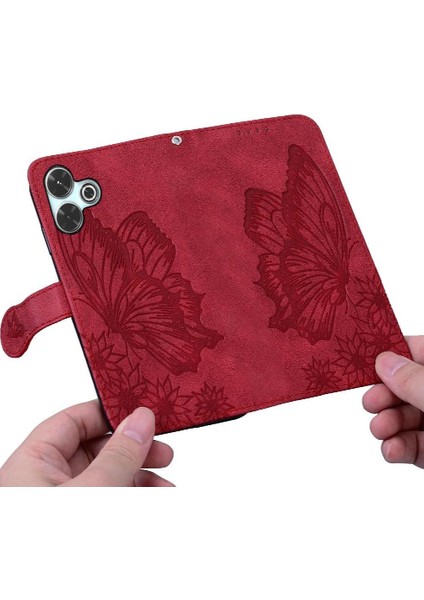 Xiaomi Poco M6 4g Için Flip Case Cüzdan Manyetik Closu Pu Deri Büyük Kart (Yurt Dışından)
