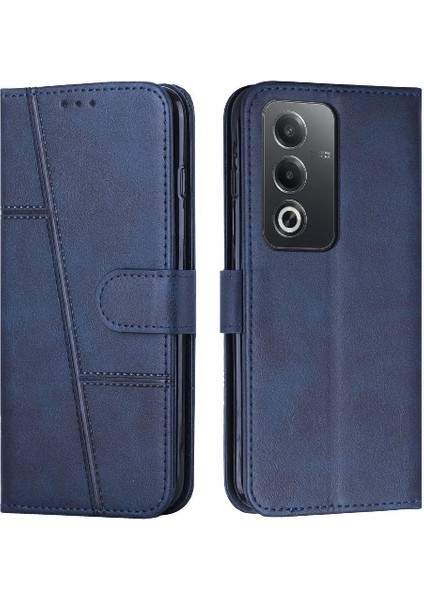 Oppo A3 Pro Pu Deri Yan Toka Kickstand Kart Ekleme Için Flip Case (Yurt Dışından)