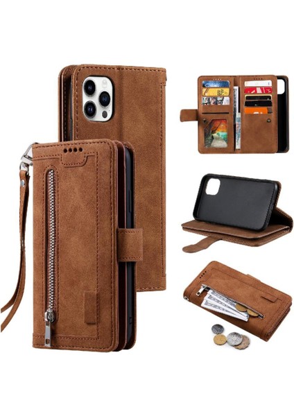 Xiaomi Poco M6 4g 9 Kart Yuvaları Için Flip Case Cüzdan Pu Deri Kickstand (Yurt Dışından)