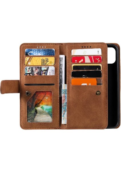 Xiaomi Poco M6 4g 9 Kart Yuvaları Için Flip Case Cüzdan Pu Deri Kickstand (Yurt Dışından)
