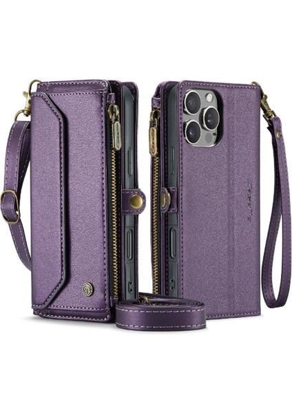 IPhone 16 Için Crossbody Durumda Pro Max Rfıd Engelleme Durumda Cüzdan Kart Tutucu (Yurt Dışından)