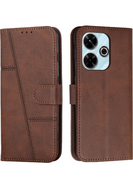 Xiaomi Poco M6 4g Yan Toka Için Flip Case Tam Koruma Kartı Pu (Yurt Dışından)