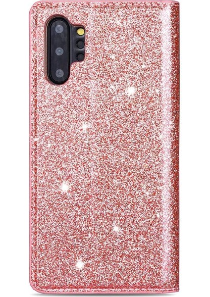 Samsung Galaxy NOTE10 Pu Deri Manyetik Kapatma Için Glitter Flip Case (Yurt Dışından)