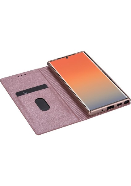 Samsung Galaxy NOTE10 Pu Deri Manyetik Kapatma Için Glitter Flip Case (Yurt Dışından)