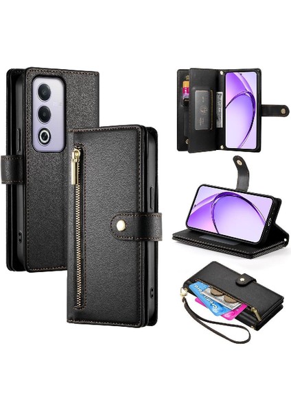 Oppo A3 Pro 5g Bilek Kayışı Cüzdan Bölmesi Kickstand Kart Için Flip Case (Yurt Dışından)
