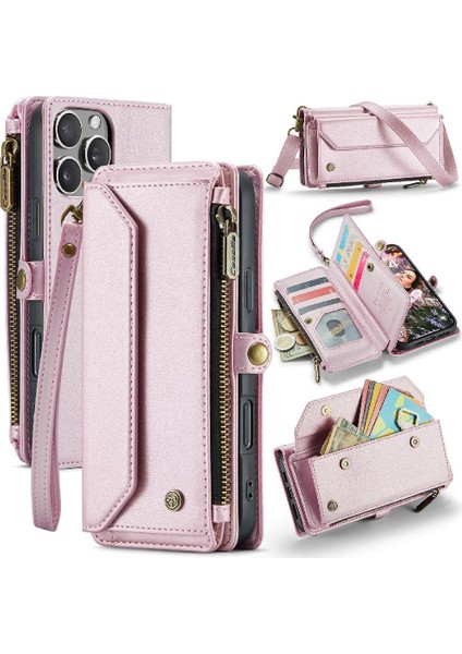 IPhone 16 Için Crossbody Durumda Pro Max Rfıd Engelleme Durumda Cüzdan Kart Tutucu (Yurt Dışından)