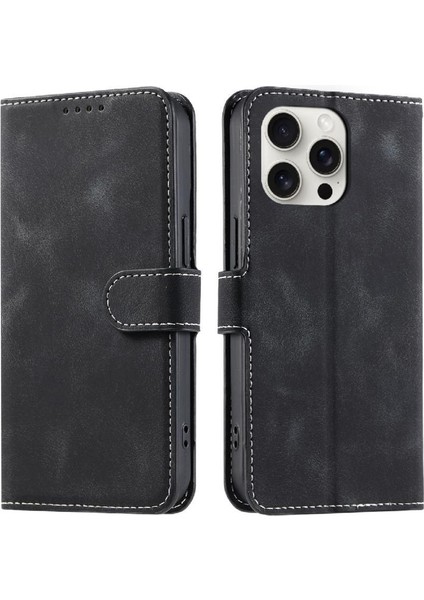 IPhone 14 Için Flip Case Pro Max Cüzdan Kart Yuvaları Bilek Kayışı Manyetik Pu (Yurt Dışından)