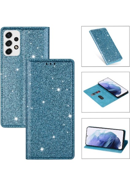 Samsung Galaxy A33 5g Manyetik Kapatma Pu Deri Için Glitter Flip Case (Yurt Dışından)