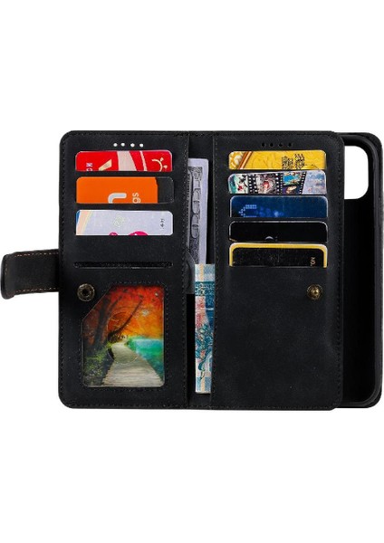 Xiaomi Poco M6 4g 9 Kart Yuvaları Için Flip Case Cüzdan Pu Deri Kickstand (Yurt Dışından)
