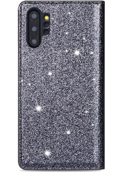 Samsung Galaxy NOTE10 Pu Deri Manyetik Kapatma Için Glitter Flip Case (Yurt Dışından)
