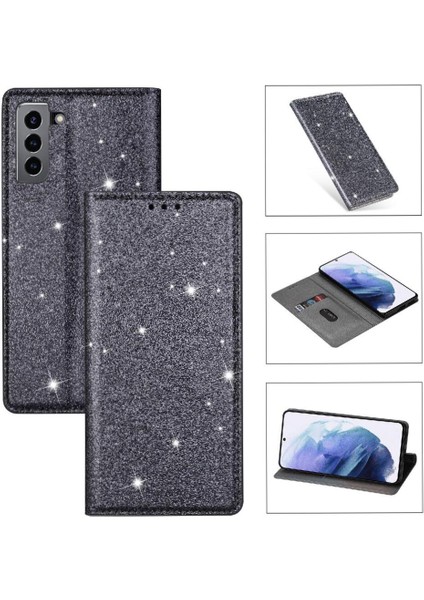 Samsung Galaxy S21 Için Glitter Flip Case 5g Flip Case Cüzdan Pu Deri (Yurt Dışından)