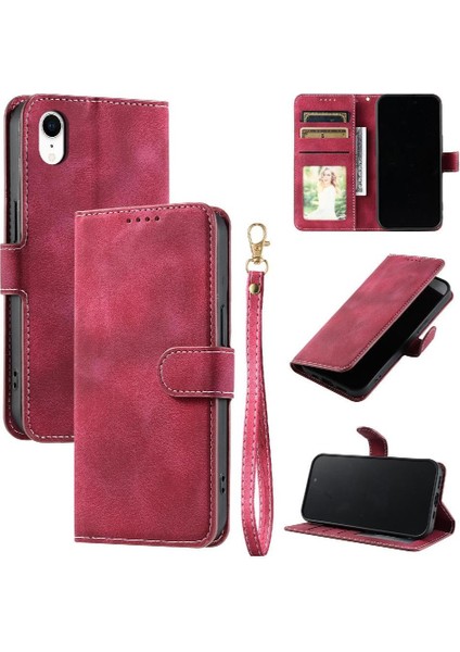 IPhone Xr Bilek Kayışı Kickstand Cüzdan Kart Yuvaları Manyetik Için Flip Case (Yurt Dışından) fırsatları