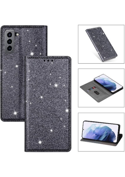 Samsung Galaxy S21 Fe 5g Için Glitter Flip Case Pu Deri Flip Case Kartı (Yurt Dışından)
