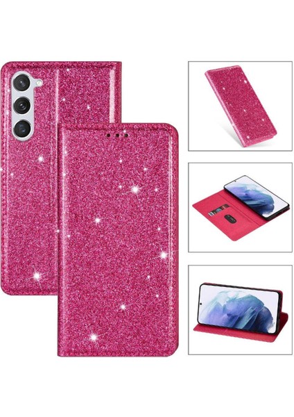 Samsung Galaxy S23 Için Glitter Flip Case Pu Deri Kart Tutucu Flip Case (Yurt Dışından)