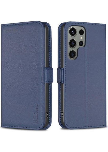 Samsung Galaxy S24 Ultra Kickstand Darbeye Tpu Iç Pu Için Flip Case (Yurt Dışından)