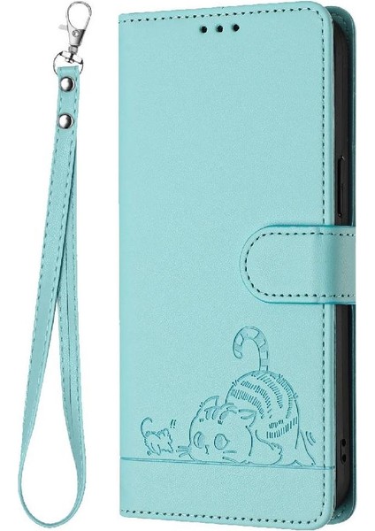 Xiaomi Redmi Için Kılıf 13 4g Kedi Rfıd Kart Yuvası Tutucu Kickstand Cüzdan (Yurt Dışından)
