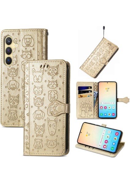 Samsung Galaxy S24 Artı Darbeye Deri Kılıf Karikatür Hayvanlar (Yurt Dışından)