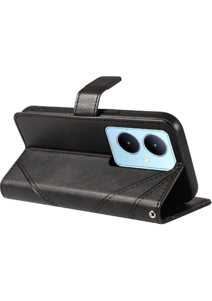 Vıvo V29 Lite Deri Telefon Koruma Kılıfı ve Kart Yuvası Için Flip Case (Yurt Dışından)