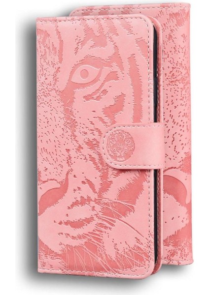 IPhone 13 Için Flip Case Pro Max Deri Cüzdan Kabartmalı Sevimli Kaplan (Yurt Dışından)