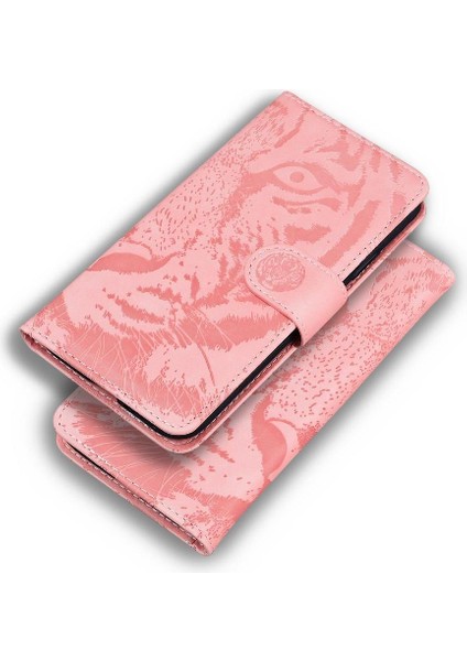 IPhone 13 Için Flip Case Pro Max Deri Cüzdan Kabartmalı Sevimli Kaplan (Yurt Dışından)