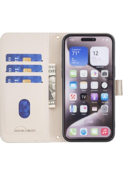 IPhone 16 Için Flip Case Pro Max Iş Basit Stil Pu Deri Cüzdan (Yurt Dışından)