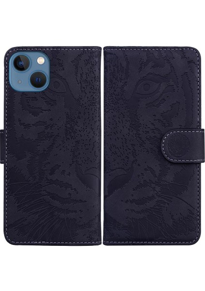 IPhone 14 Için Flip Case Artı Kabartmalı Sevimli Kaplan Kickstand Koruyucu (Yurt Dışından)