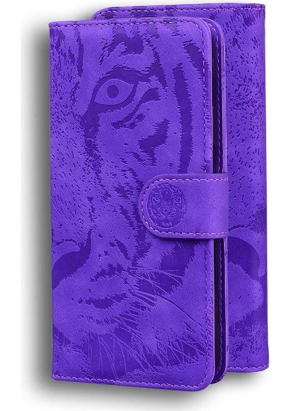 IPhone 15 Için Flip Case Pro Max Deri Cüzdan Kabartmalı Sevimli Kaplan (Yurt Dışından)