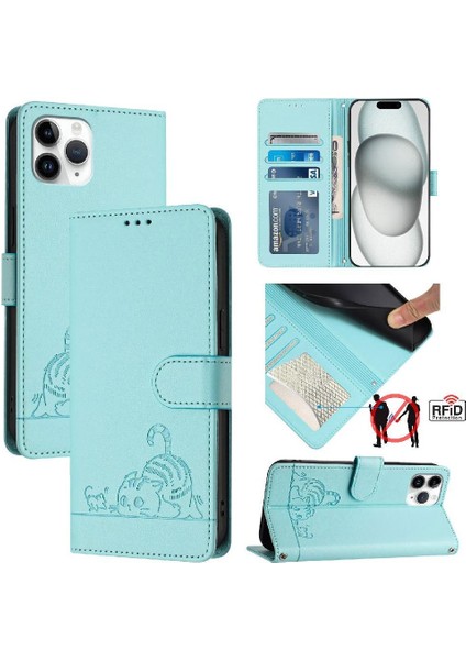 IPhone 11 Için Kılıf Pro Max Cüzdan Kapak Çevirin Kart Yuvası Tutucu Kickstand (Yurt Dışından)