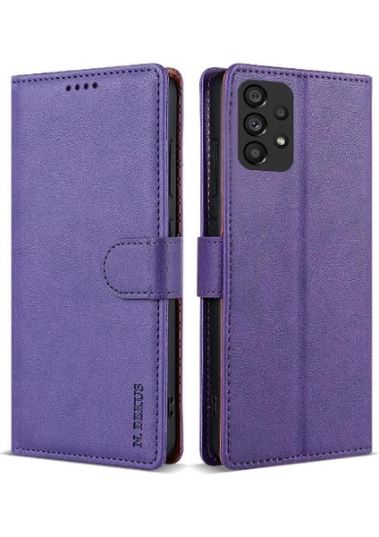 Samsung Galaxy A72 Kart Yuvaları Için Flip Case Çift Katmanlı Koruma Tarafı (Yurt Dışından)